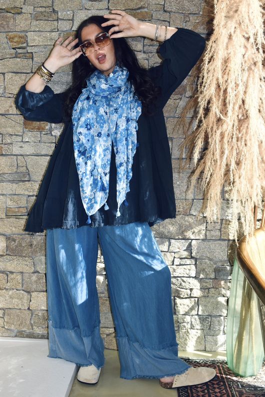 Woodstock Tassel Scarf Soft Cobalt /20=